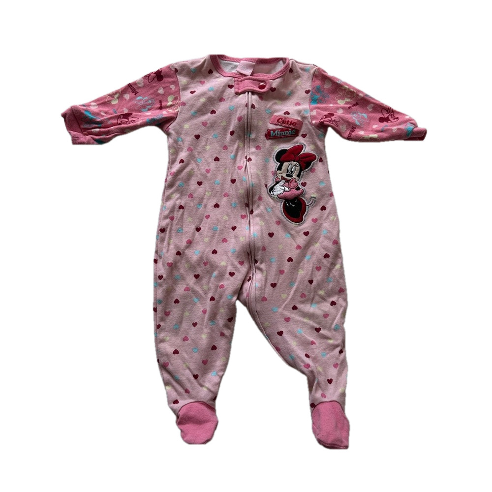 6/20$ Disney Baby Pink and Red Minnie Mouse Footed sleeper/pyjama size 6 months